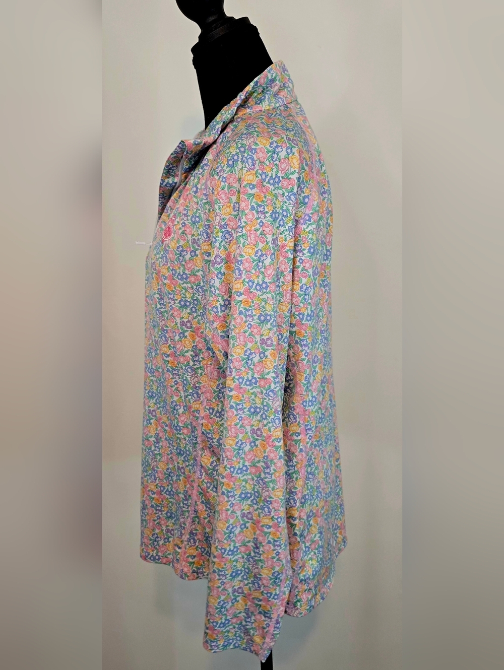 RLX Ralph Lauren Floral Quarter Zip Pullover Jacket Large Golf Performance Pink - Picture 9 of 13